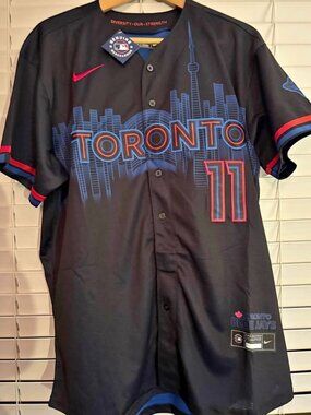 Toronto Blue Jays Connect City Bo Bichette #11 Sewn Jersey Medium Black NWT
